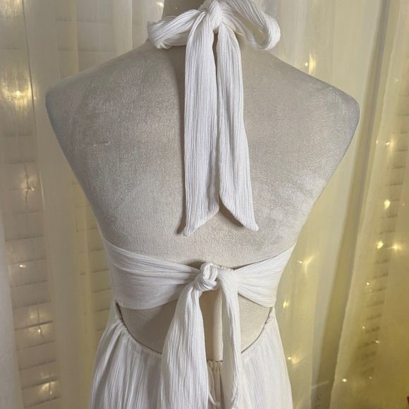 Free People Ivory Backless Halter Dress - Picture 6 of 9